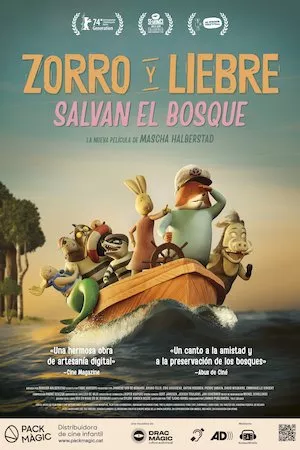 Poster Zorro y Liebre salvan el bosque